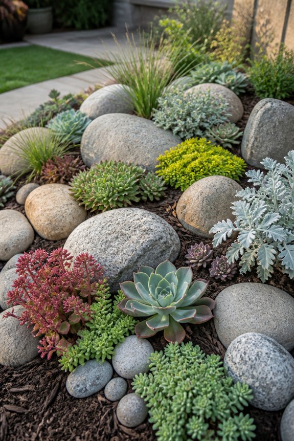 drought tolerant rock garden setup
