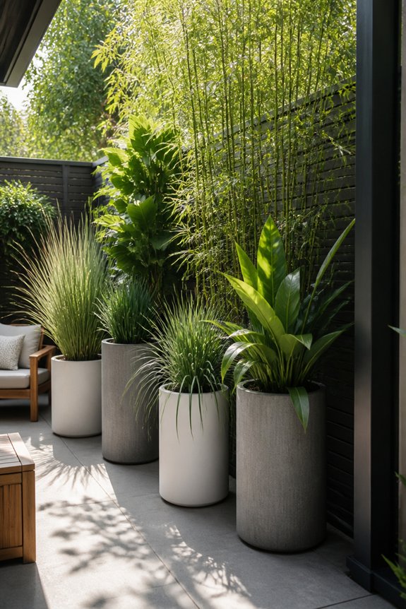 enclosed patio retreat planters