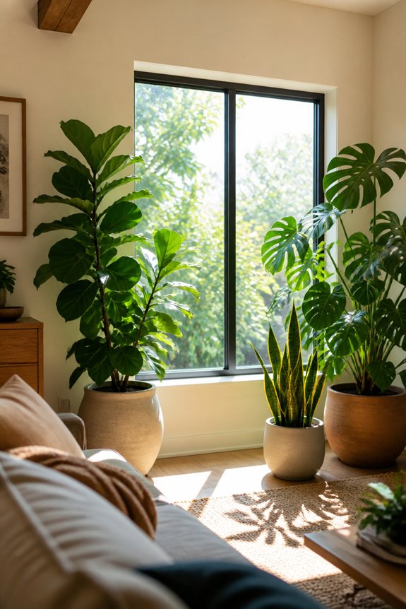 frame windows with plants