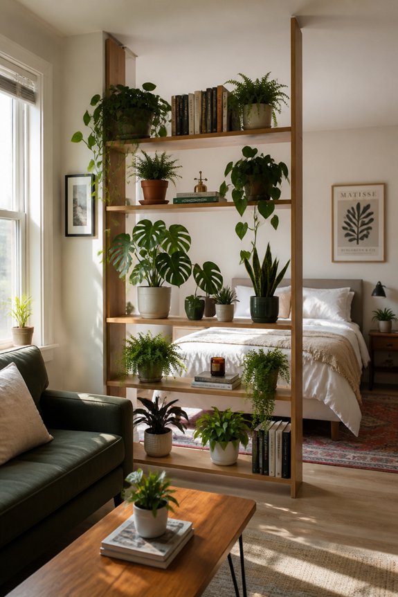 freestanding plant shelving unit