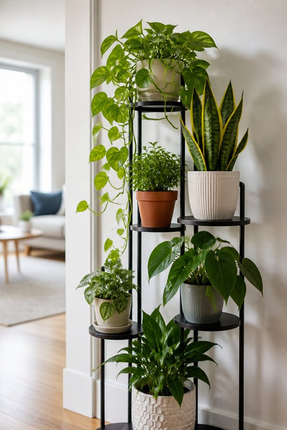 freestanding tiered plant displays