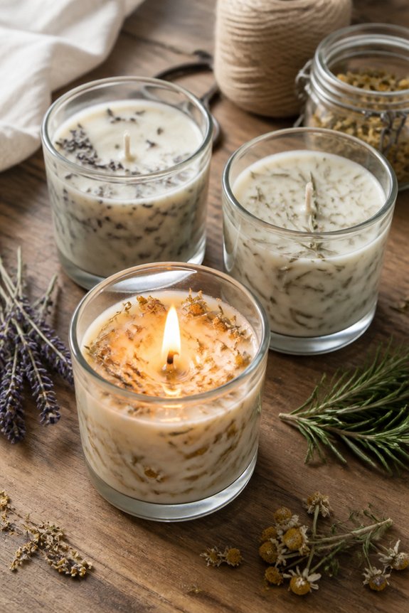 herb infused aromatic candles crafted