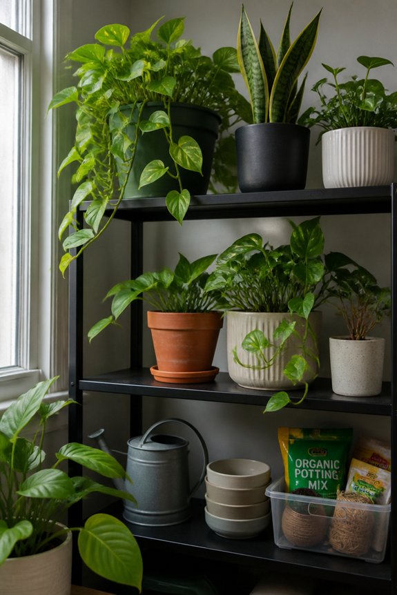 indoor gardening light setup
