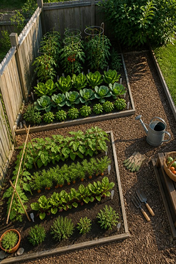 l shaped garden layout design