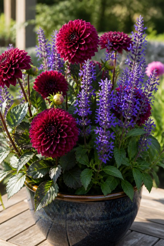 late season dahlia salvia blend
