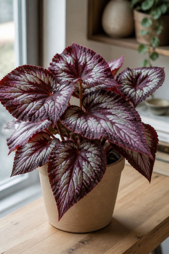 mahogany patterned humidity tolerant plant
