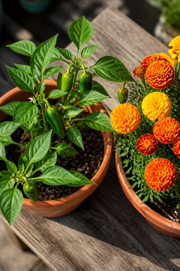 marigolds protect pepper plants