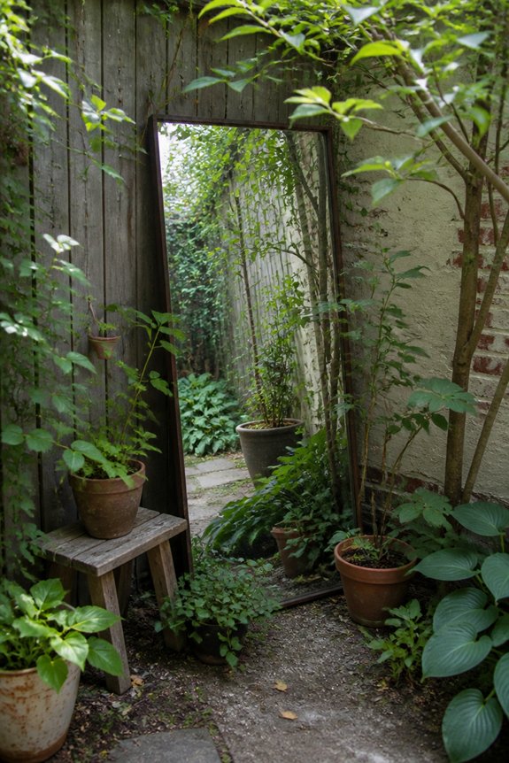 mirrors enhance garden depth