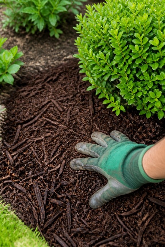 mulch enhances backyard landscaping