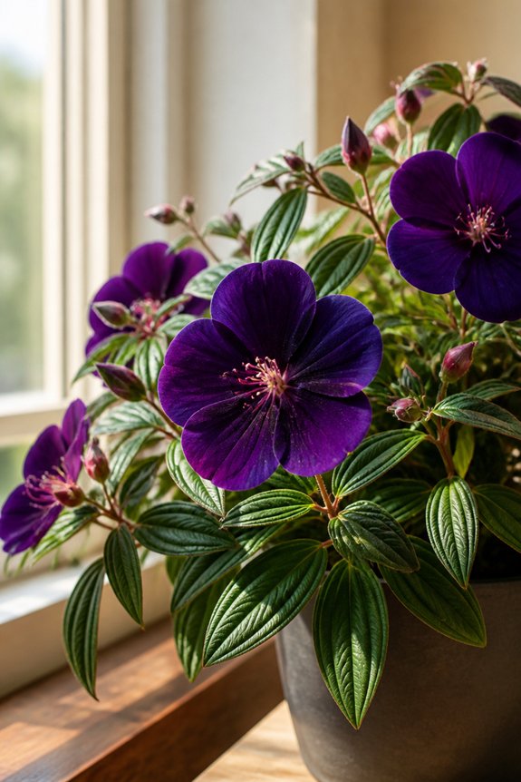 neglect tolerant purple black flowers