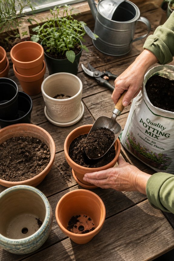 properly prepare planting containers