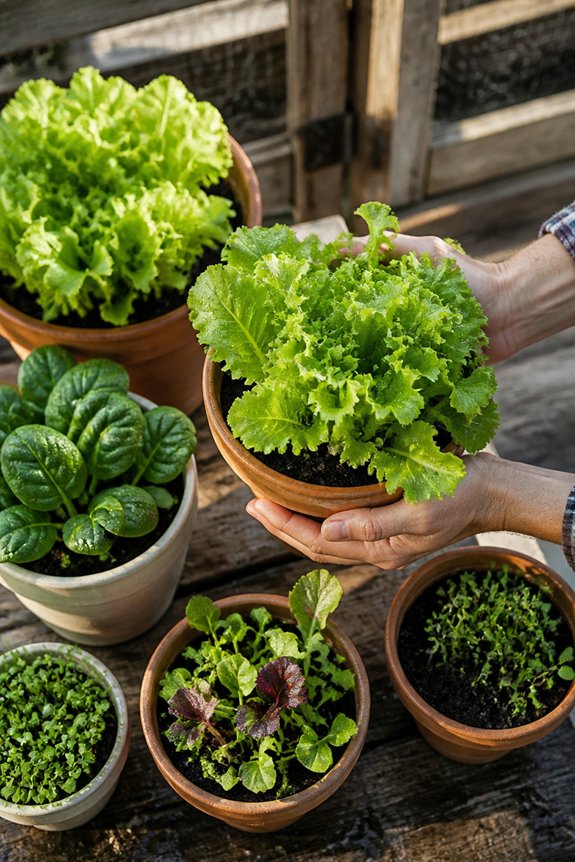 quick harvests in containers