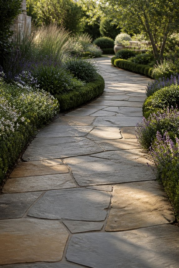 refined flagstone garden paths