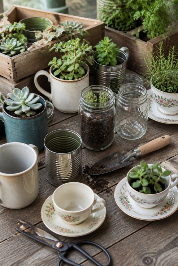 repurposing containers for gardening