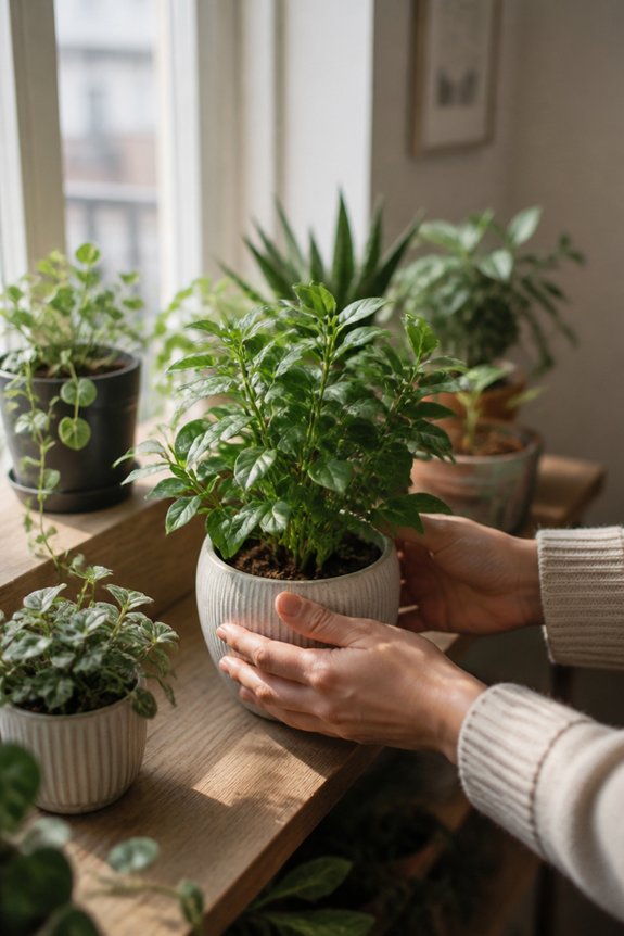 rotate plants for balanced growth
