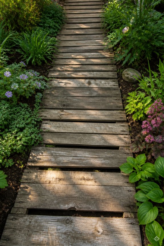 rustic diy pallet pathways
