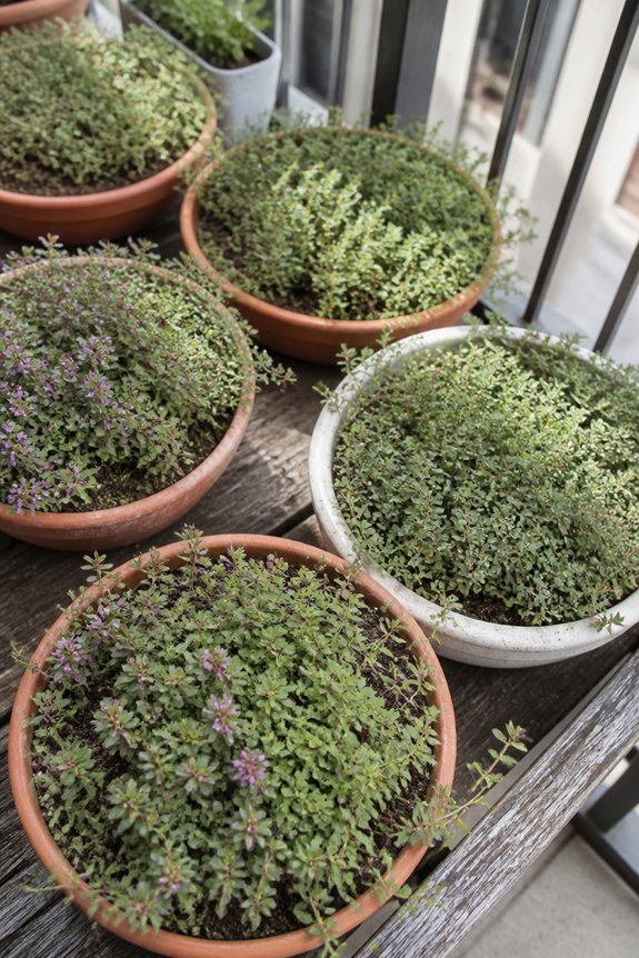 shallow containers for thyme