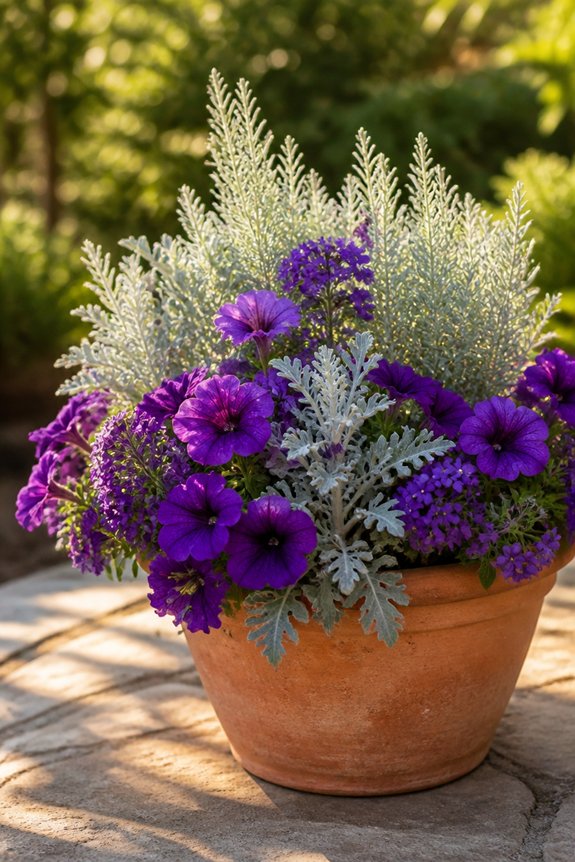 silver and purple garden combination