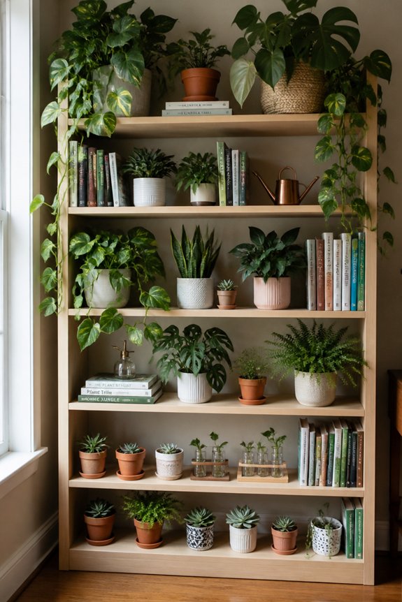 strategic plant shelf arrangement