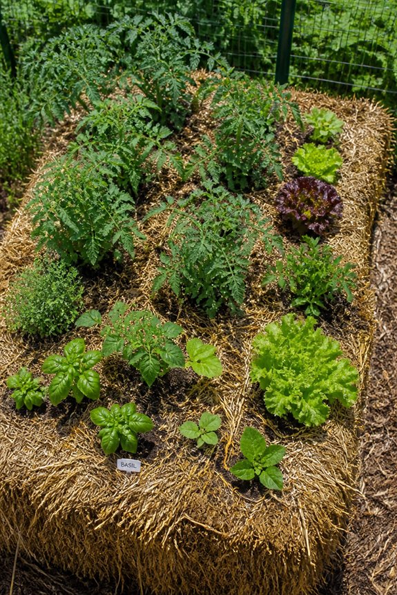 straw bale garden spacing