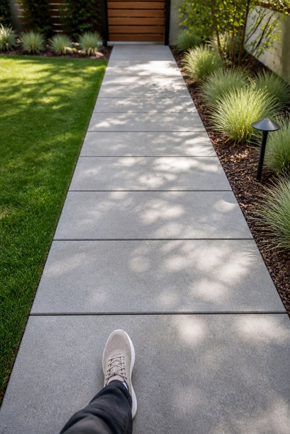 streamlined concrete paver paths
