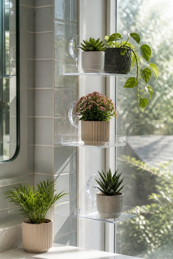 suction shelves for lightweight plants