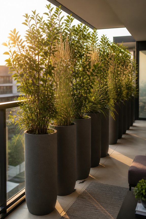 tall planters for privacy