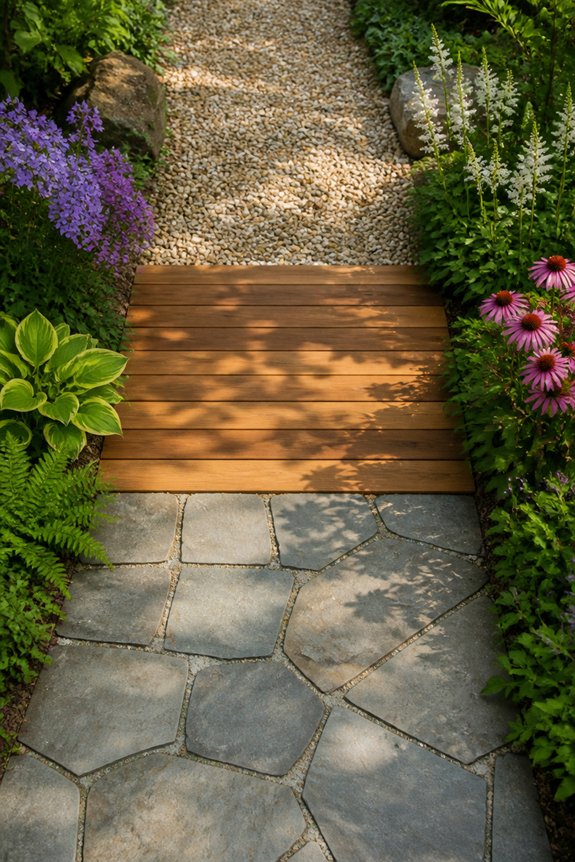 textured garden path materials
