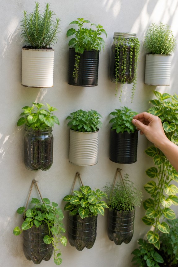 vertical gardening with repurposed materials