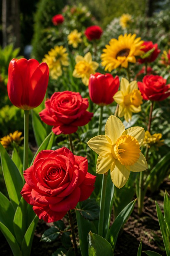 vibrant summer garden contrast