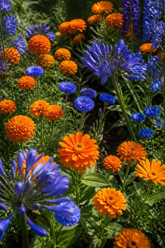 vivid orange and blue