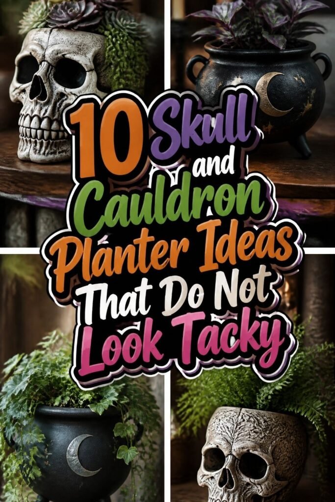 10 Skull and Cauldron Planter Ideas That Do Not Look Tacky