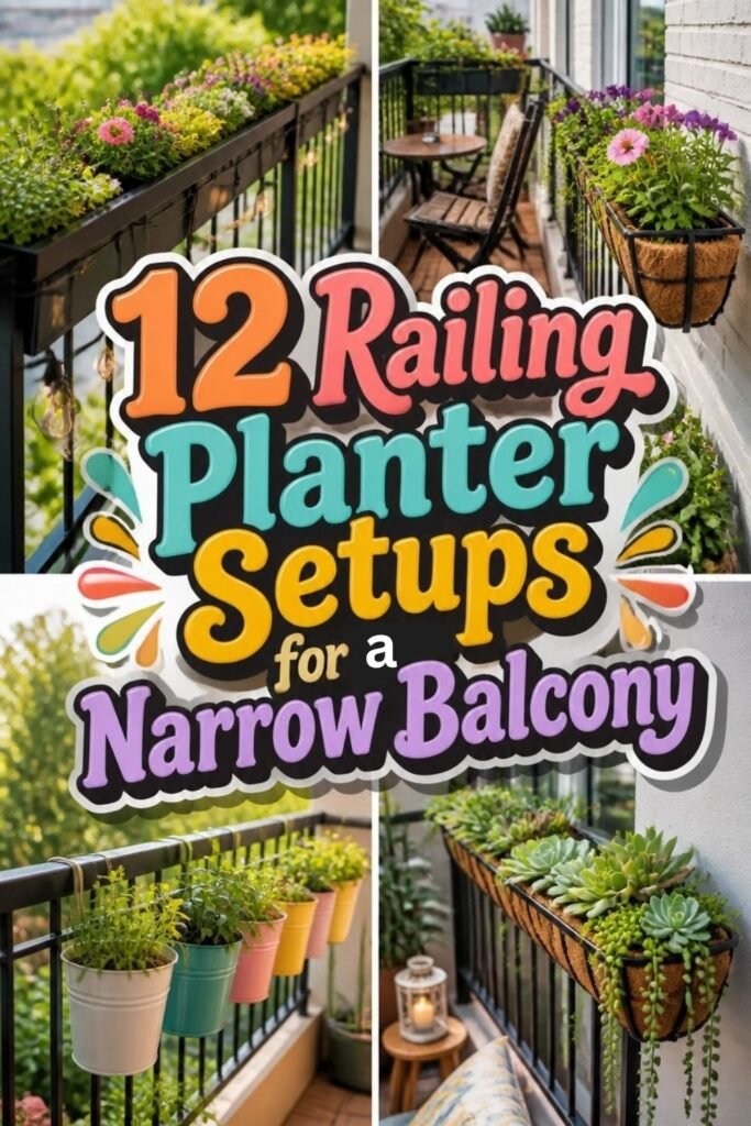 12 Railing Planter Setups for a Narrow Balcony