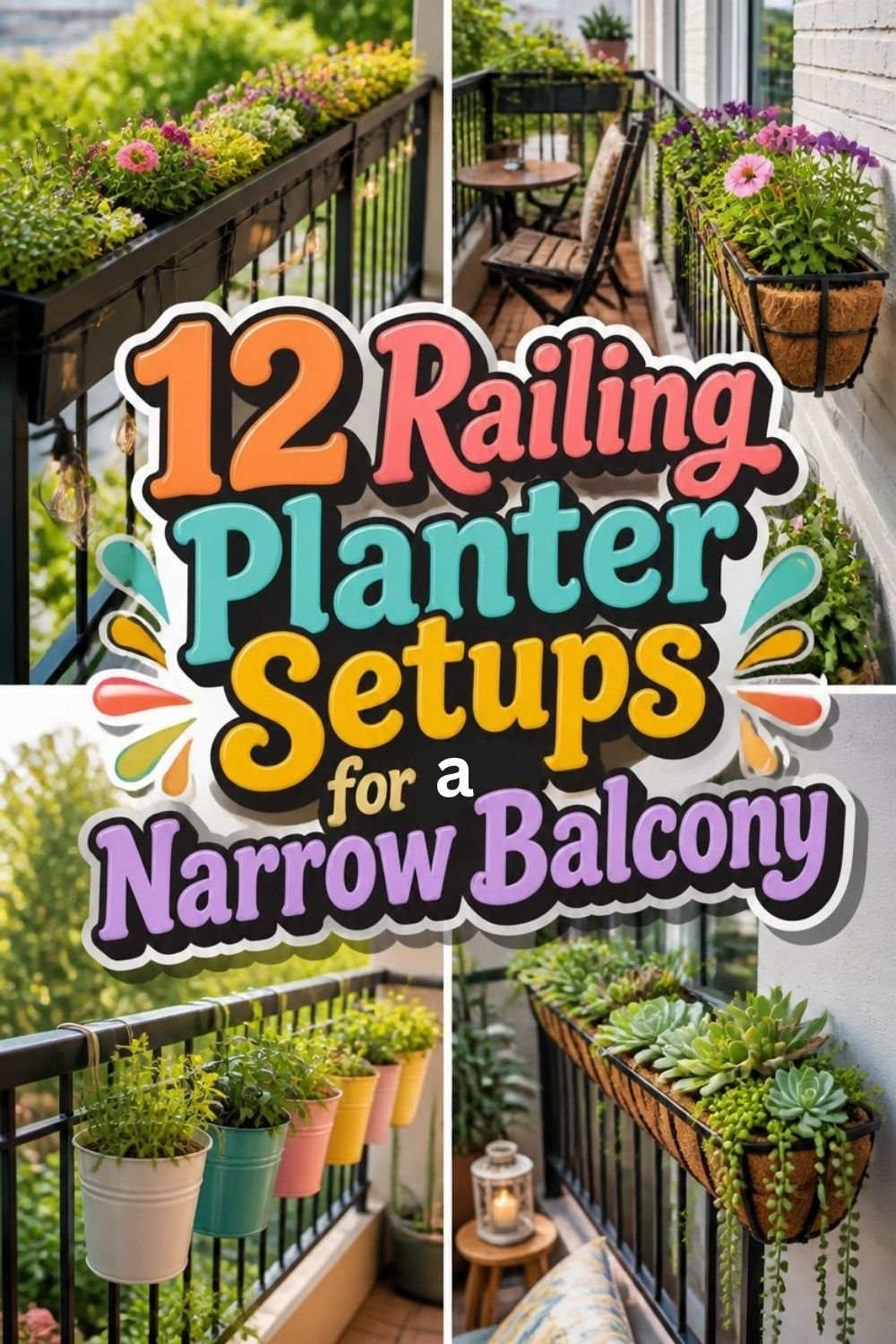12 Railing Planter Setups for a Narrow Balcony