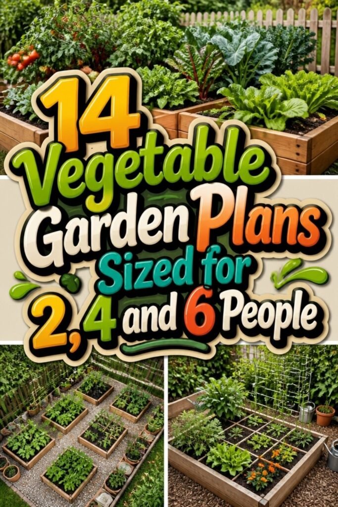 14 Vegetable Garden Plans Sized for 2, 4 and 6 People