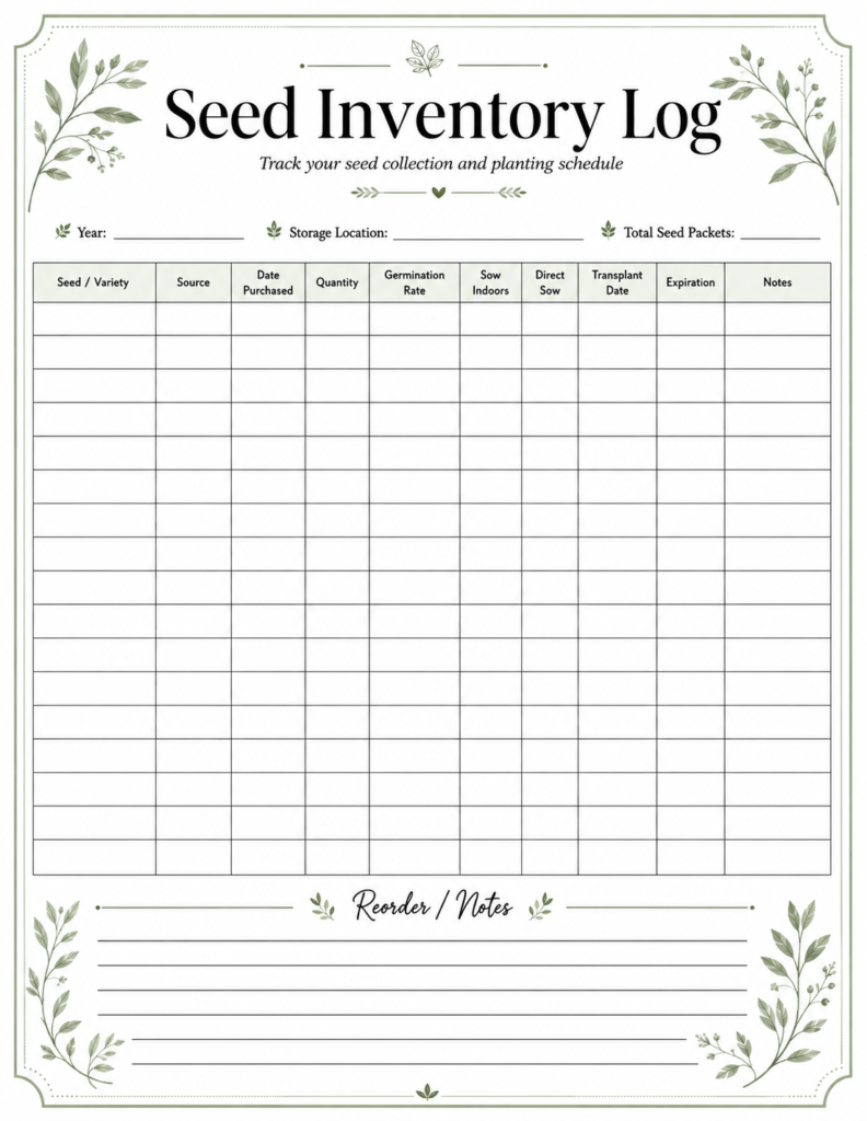 Log Your Seed Inventory