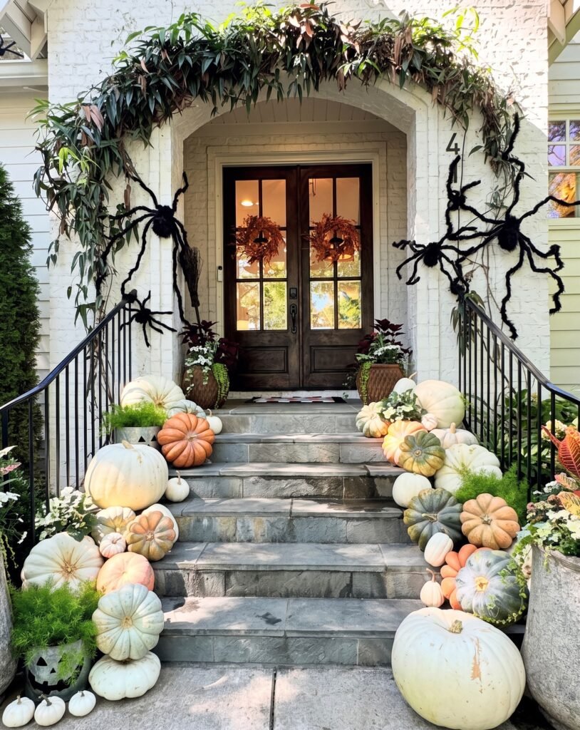Soften Stone Steps With Pale Pumpkins and Just a Few Well-Placed Pots