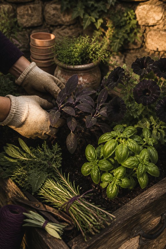 autumn herb garden palette