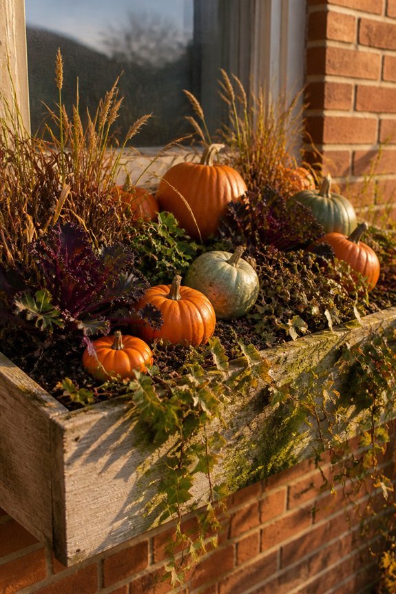 autumn window box decor