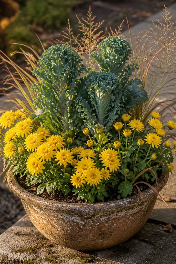 bold kale bright mums