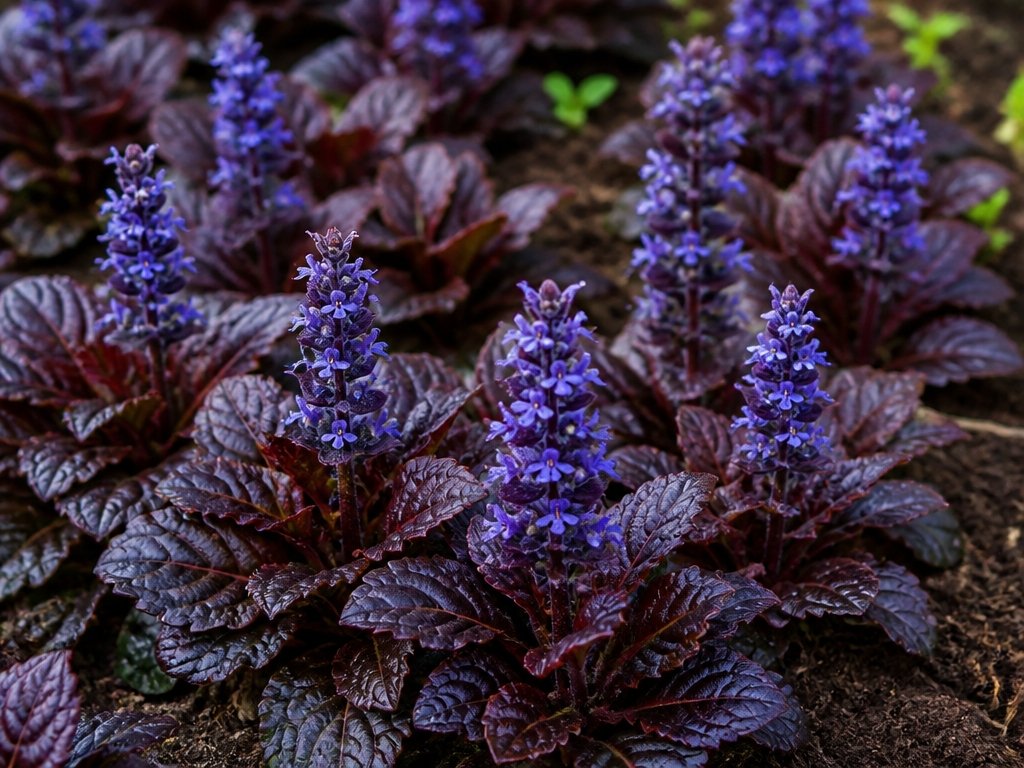 bronze and burgundy ground cover
