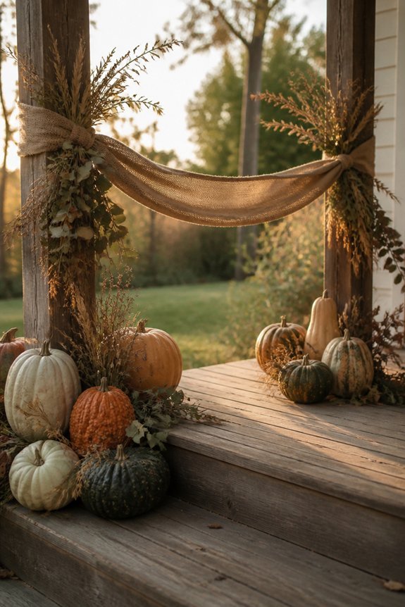 burlap ribbon farmhouse decoration