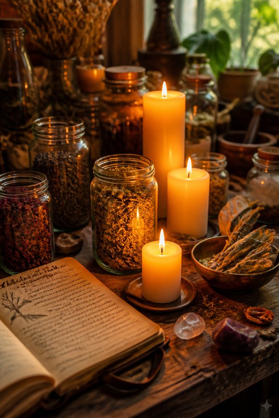candlelit altar for intentions