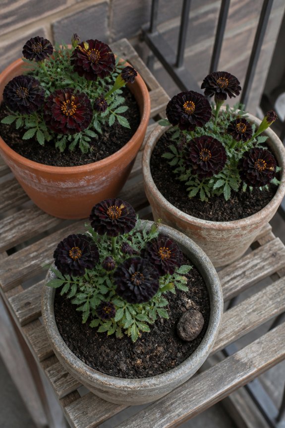compact black marigold varieties
