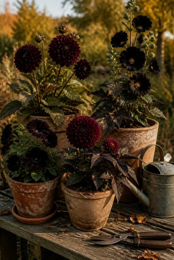 container black flower care