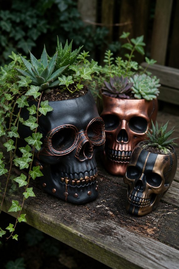 contemporary mixed metal planters