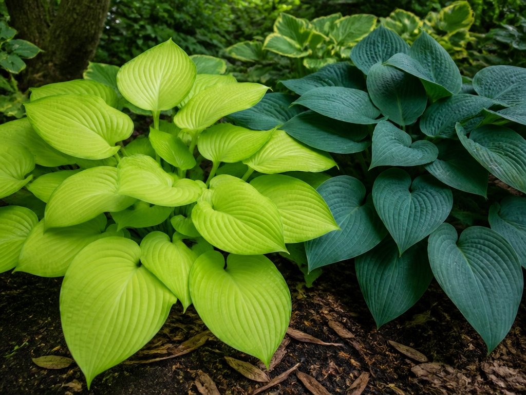 contrasting hosta color schemes