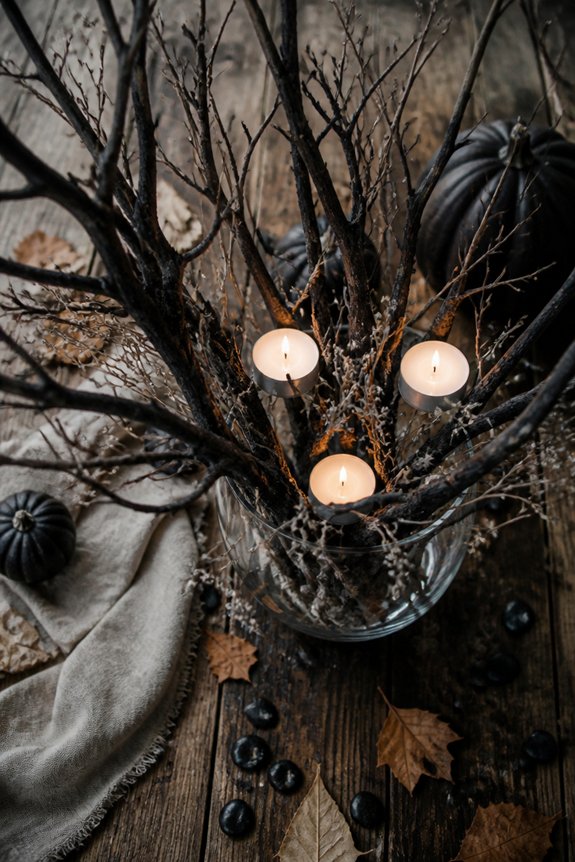 dead tree branch centerpieces