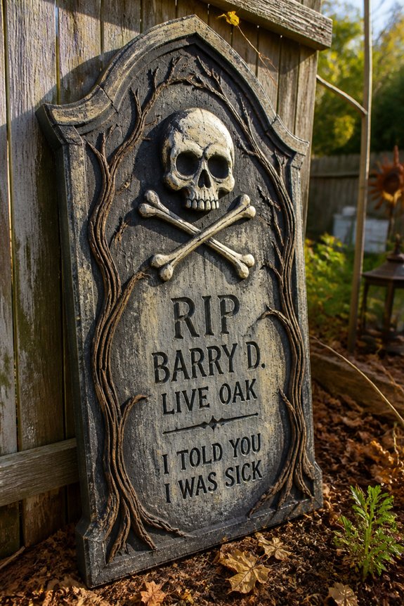 dimensional painted plywood gravestones