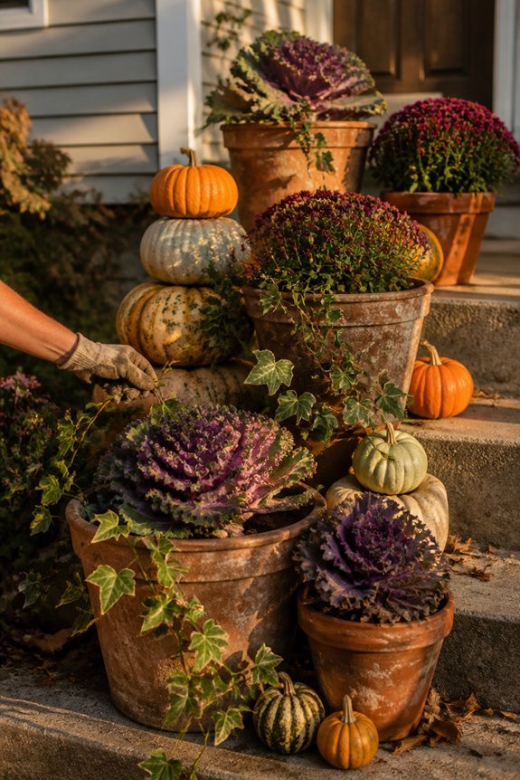 dimensional pumpkin planter display